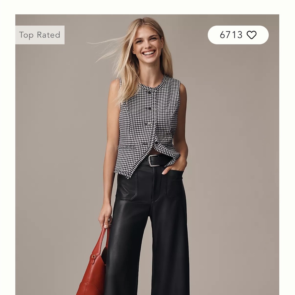 Maeve Anthro The Colette Faux-Leather Crop Wide-Leg Pants Size 24 Black NWT NEW